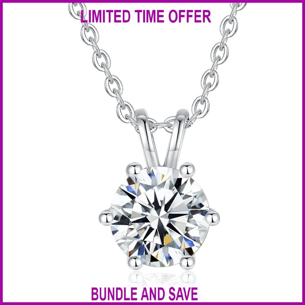 3 Carat Moissanite Pendant Necklace 925 Sterling Silver
